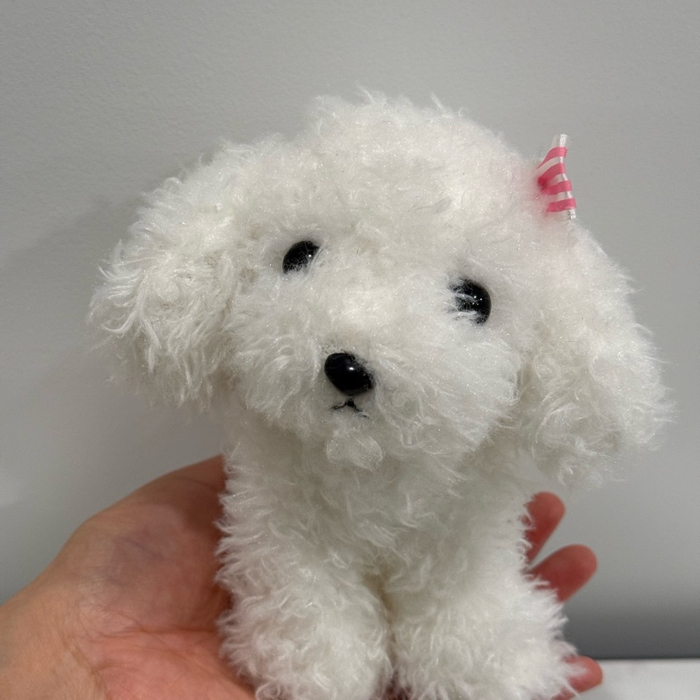 Japanese Amuse Adorable White Plush Puppy Poodle Toy, Collector Edition.